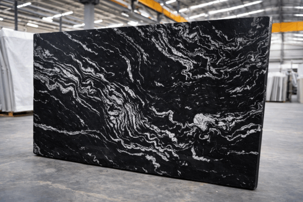 Product Overview: Reliance Titanium Black & Forest Black Granite is a luxurious natural stone celebrated for its striking black background enriched with flowing golden and white veins. Mined from our owned quarry, this granite represents strength, elegance, and timeless beauty — making it a preferred choice for high-end architectural and interior projects across the globe. Each block is a unique creation of nature, offering unmatched character and visual depth. Technical Specifications: Title Reliance Titanium Black & Forest Black Granite Block Stone Type Granite Block Type Gangsaw Block Block Size 300 CM x 180 CM x 180 CM (LXWXH) Color Deep Black with Gold & White Veins Surface Finish Options Wire Saw Cut Density 2960-3000 kg/m3 Compressive Strength 200-250 MPa Water Absorption 0.2%-0.3% Hardness (Mohs) 6 to 7 Porosity Low Origin India Applications Slabs, Countertops, Flooring, Wall Cladding, Interior Key Features: Elegant Aesthetic Appeal: Deep jet-black background enhanced by golden and silver waves — a naturally luxurious look. Superior Strength & Durability: Excellent structural integrity and long-term performance in varied climates. High Polish Retention: Achieves exceptional gloss and mirror-like reflection after finishing. Consistent Texture: Uniform color and grain suitable for large-scale architectural applications. Versatile Application Range: Perfect for multiple interior purposes. Low Maintenance: Resistant to stains, scratches, and moisture, ensuring lasting beauty with minimal upkeep. Export-Grade Blocks: Carefully selected and cut for optimal slab yield and international market standards. Recommended Uses: Kitchen Countertops & Islands Luxury Flooring & Staircases Hotel Lobbies & Reception Areas Wall Cladding & Facades Memorials & Monuments Designer Furniture Tops Why Choose Reliance Titanium Black Granite and Forest Black Granite? Our granite is preferred by export buyers because of: Natural white veins and attractive deep black surface Zero crack, high strength and durability, suitable for projects & reprocessing Consistent Gang Saw block sizes Strict quality checks for each block before shipment Reliable and stable long-term supply Export Capabilities & Payment Terms: We provide smooth, professional export handling with: Payment Options: L/C at sight (Letter of Credit at sight) D/P (Documents Against Payment) T/T advance (if preferred by the buyer) Shipping Documents Provided: Bill of Lading (BL) Commercial Invoice Packing List Certificate of Origin Other documents as per buyer requirements Shipping Price Options: FOB (Indian Port) CNF (any destination port globally) Our logistics team ensures timely loading, documentation, and shipment coordination for a hassle-free experience. About Reliance Mines & Minerals We have a strong presence in the global stone industry, regularly exporting to China, Germany, USA, Oman, and Qatar . Our team is experienced in international trade procedures, ensuring professional communication and smooth cooperation with all partners. We Welcome Your Inquiry If your company is seeking a reliable supplier for premium Titanium black & Forest black granite blocks, we would be pleased to offer quotations, block photos, videos and quarry videos and further details. We look forward to establishing a long-term and successful business relationship with your esteemed company. More About Reliance Titanium Black & Forest Black Granite: Reliance Titanium Black & Forest Black Granite combines natural elegance with engineering excellence. Its bold veins and premium polish bring sophistication to any architectural space, while its robust physical properties ensure durability even in demanding environments. Each block is meticulously extracted and inspected to meet international export quality benchmarks. Reliance Mines & Minerals specializes in the sales and global export of premium granite blocks and slabs. With years of experience in the stone industry, we have established a strong presence in international markets. We are committed to delivering top-quality granite with timely and reliable shipments to major ports worldwide. Our dedicated sales and logistics team is highly skilled in managing export documentation, container loading, and shipping procedures, ensuring a smooth and hassle-free experience for our clients. At the heart of our business is a focus on excellence, professionalism, and customer satisfaction, making us a trusted partner for granite buyers around the globe. 印度 花岗岩 块料 泰坦黑 花岗岩 印度 森林黑 花岗岩 印度 印度 花岗岩 块料, 印度 出口 花岗岩 块, 印度花岗岩原石 中国进口 India granite block Titanium Black granite India Forest Black granite India Granite Blocks Titanium Black Granite Reliance Titanium Black Granite Titanium Black Granite Slabs Polished Titanium Black Granite Bookmatch Titanium Black Granite Titanium Black Granite Exporters India Titanium Black Granite Suppliers Titanium Black Granite Manufacturers Exotic Black Granite with White Veins Deep Black Granite Slabs Mirror Polished Granite Luxury Granite for Interior Walls Natural Stone for Modern Architecture High Gloss Granite Panels Bookmatched Granite Wall Design Black Granite for Hotel Lobby & Flooring Designer Granite Slabs for Projects Indian Granite Exporters Premium Granite from India Granite Slabs for Export Worldwide Granite Supplier Natural Stone Exporter from India Wholesale Granite Supplier Black Granite for Construction & Interiors Architectural Granite Stone Supplier Custom Cut Granite Slabs Export Granite for Wall Cladding Granite for Flooring Granite for Kitchen Countertops Granite for Hotel & Commercial Projects Interior Stone Cladding Luxury Stone for Architects & Designers Black Forest Granite supplier Black Forest Granite manufacturer Black Forest Granite exporter Black Forest Granite quarry Black Forest Granite wholesaler Black Forest Granite seller Buy Black Forest Granite blocks Buy Black Forest Granite slabs Black Forest Granite for flooring Black Forest Granite for countertops Black Forest Granite for wall cladding Black Forest Granite price per sqm Black Forest Granite bulk supplier Black Forest Granite block exporter Black Forest Granite slab manufacturer Black Forest Granite quarry owner Black Forest Granite wholesale price Black Forest Granite large quantity supplier Black Forest Granite custom sizes Black Forest Granite supplier India Black Forest Granite manufacturer India Black Forest Granite exporter India Black Forest Granite quarry India Black Forest Granite supplier [Your City/State] Black Forest Granite international exporter Premium Black Forest Granite supplier Natural Black Forest Granite stone High quality Black Forest Granite slabs Black Forest Granite direct from quarry Black Forest Granite blocks for export Black Forest Granite polished slabs Black granite stone supplier Natural granite stone exporter Indian black granite manufacturer Granite blocks and slabs exporter Dimension stone granite supplier Nebula Wave Granite Stone Manufacturer Export Quality Blocks Supplier Quarry Reliance Mines India Titanium Black Granite Stone Manufacturer Export Quality Blocks Supplier Quarry Reliance Mines India Cosmic Black Granite Stone Manufacturer Export Quality Blocks Supplier Quarry Reliance Mines India Marquina Black Granite Stone Manufacturer Export Quality Blocks Supplier Quarry Reliance Mines India Black Forest Granite Stone Manufacturer Export Quality Blocks Supplier Quarry Reliance Mines India #TitaniumBlackGranite #RelianceGranite #IndianGranite #GraniteExporter #LuxuryGranite #GraniteSupplier #BlackGranite #NaturalStoneIndia #GraniteSlabs #GraniteBookmatch #InteriorDesignStone #ArchitecturalStone #PremiumGranite #GraniteExport #GraniteDesigns #reliancemines #granite #marble #stone #quarry #forestblackgranite