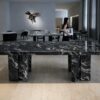 Product Overview: Reliance Titanium Black & Forest Black Granite is a luxurious natural stone celebrated for its striking black background enriched with flowing golden and white veins. Mined from our owned quarry, this granite represents strength, elegance, and timeless beauty — making it a preferred choice for high-end architectural and interior projects across the globe. Each block is a unique creation of nature, offering unmatched character and visual depth. Technical Specifications: Title Reliance Titanium Black & Forest Black Granite Block Stone Type Granite Block Type Gangsaw Block Block Size 300 CM x 180 CM x 180 CM (LXWXH) Color Deep Black with Gold & White Veins Surface Finish Options Wire Saw Cut Density 2960-3000 kg/m3 Compressive Strength 200-250 MPa Water Absorption 0.2%-0.3% Hardness (Mohs) 6 to 7 Porosity Low Origin India Applications Slabs, Countertops, Flooring, Wall Cladding, Interior Key Features: Elegant Aesthetic Appeal: Deep jet-black background enhanced by golden and silver waves — a naturally luxurious look. Superior Strength & Durability: Excellent structural integrity and long-term performance in varied climates. High Polish Retention: Achieves exceptional gloss and mirror-like reflection after finishing. Consistent Texture: Uniform color and grain suitable for large-scale architectural applications. Versatile Application Range: Perfect for multiple interior purposes. Low Maintenance: Resistant to stains, scratches, and moisture, ensuring lasting beauty with minimal upkeep. Export-Grade Blocks: Carefully selected and cut for optimal slab yield and international market standards. Recommended Uses: Kitchen Countertops & Islands Luxury Flooring & Staircases Hotel Lobbies & Reception Areas Wall Cladding & Facades Memorials & Monuments Designer Furniture Tops Why Choose Reliance Titanium Black Granite and Forest Black Granite? Our granite is preferred by export buyers because of: Natural white veins and attractive deep black surface Zero crack, high strength and durability, suitable for projects & reprocessing Consistent Gang Saw block sizes Strict quality checks for each block before shipment Reliable and stable long-term supply Export Capabilities & Payment Terms: We provide smooth, professional export handling with: Payment Options: L/C at sight (Letter of Credit at sight) D/P (Documents Against Payment) T/T advance (if preferred by the buyer) Shipping Documents Provided: Bill of Lading (BL) Commercial Invoice Packing List Certificate of Origin Other documents as per buyer requirements Shipping Price Options: FOB (Indian Port) CNF (any destination port globally) Our logistics team ensures timely loading, documentation, and shipment coordination for a hassle-free experience. About Reliance Mines & Minerals We have a strong presence in the global stone industry, regularly exporting to China, Germany, USA, Oman, and Qatar . Our team is experienced in international trade procedures, ensuring professional communication and smooth cooperation with all partners. We Welcome Your Inquiry If your company is seeking a reliable supplier for premium Titanium black & Forest black granite blocks, we would be pleased to offer quotations, block photos, videos and quarry videos and further details. We look forward to establishing a long-term and successful business relationship with your esteemed company. More About Reliance Titanium Black & Forest Black Granite: Reliance Titanium Black & Forest Black Granite combines natural elegance with engineering excellence. Its bold veins and premium polish bring sophistication to any architectural space, while its robust physical properties ensure durability even in demanding environments. Each block is meticulously extracted and inspected to meet international export quality benchmarks. Reliance Mines & Minerals specializes in the sales and global export of premium granite blocks and slabs. With years of experience in the stone industry, we have established a strong presence in international markets. We are committed to delivering top-quality granite with timely and reliable shipments to major ports worldwide. Our dedicated sales and logistics team is highly skilled in managing export documentation, container loading, and shipping procedures, ensuring a smooth and hassle-free experience for our clients. At the heart of our business is a focus on excellence, professionalism, and customer satisfaction, making us a trusted partner for granite buyers around the globe. 印度 花岗岩 块料 泰坦黑 花岗岩 印度 森林黑 花岗岩 印度 印度 花岗岩 块料, 印度 出口 花岗岩 块, 印度花岗岩原石 中国进口 India granite block Titanium Black granite India Forest Black granite India Granite Blocks Titanium Black Granite Reliance Titanium Black Granite Titanium Black Granite Slabs Polished Titanium Black Granite Bookmatch Titanium Black Granite Titanium Black Granite Exporters India Titanium Black Granite Suppliers Titanium Black Granite Manufacturers Exotic Black Granite with White Veins Deep Black Granite Slabs Mirror Polished Granite Luxury Granite for Interior Walls Natural Stone for Modern Architecture High Gloss Granite Panels Bookmatched Granite Wall Design Black Granite for Hotel Lobby & Flooring Designer Granite Slabs for Projects Indian Granite Exporters Premium Granite from India Granite Slabs for Export Worldwide Granite Supplier Natural Stone Exporter from India Wholesale Granite Supplier Black Granite for Construction & Interiors Architectural Granite Stone Supplier Custom Cut Granite Slabs Export Granite for Wall Cladding Granite for Flooring Granite for Kitchen Countertops Granite for Hotel & Commercial Projects Interior Stone Cladding Luxury Stone for Architects & Designers Black Forest Granite supplier Black Forest Granite manufacturer Black Forest Granite exporter Black Forest Granite quarry Black Forest Granite wholesaler Black Forest Granite seller Buy Black Forest Granite blocks Buy Black Forest Granite slabs Black Forest Granite for flooring Black Forest Granite for countertops Black Forest Granite for wall cladding Black Forest Granite price per sqm Black Forest Granite bulk supplier Black Forest Granite block exporter Black Forest Granite slab manufacturer Black Forest Granite quarry owner Black Forest Granite wholesale price Black Forest Granite large quantity supplier Black Forest Granite custom sizes Black Forest Granite supplier India Black Forest Granite manufacturer India Black Forest Granite exporter India Black Forest Granite quarry India Black Forest Granite supplier [Your City/State] Black Forest Granite international exporter Premium Black Forest Granite supplier Natural Black Forest Granite stone High quality Black Forest Granite slabs Black Forest Granite direct from quarry Black Forest Granite blocks for export Black Forest Granite polished slabs Black granite stone supplier Natural granite stone exporter Indian black granite manufacturer Granite blocks and slabs exporter Dimension stone granite supplier Nebula Wave Granite Stone Manufacturer Export Quality Blocks Supplier Quarry Reliance Mines India Titanium Black Granite Stone Manufacturer Export Quality Blocks Supplier Quarry Reliance Mines India Cosmic Black Granite Stone Manufacturer Export Quality Blocks Supplier Quarry Reliance Mines India Marquina Black Granite Stone Manufacturer Export Quality Blocks Supplier Quarry Reliance Mines India Black Forest Granite Stone Manufacturer Export Quality Blocks Supplier Quarry Reliance Mines India #TitaniumBlackGranite #RelianceGranite #IndianGranite #GraniteExporter #LuxuryGranite #GraniteSupplier #BlackGranite #NaturalStoneIndia #GraniteSlabs #GraniteBookmatch #InteriorDesignStone #ArchitecturalStone #PremiumGranite #GraniteExport #GraniteDesigns #reliancemines #granite #marble #stone #quarry #forestblackgranite