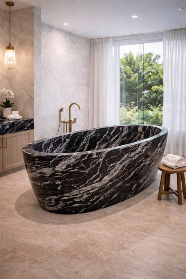 Product Overview: Reliance Titanium Black & Forest Black Granite is a luxurious natural stone celebrated for its striking black background enriched with flowing golden and white veins. Mined from our owned quarry, this granite represents strength, elegance, and timeless beauty — making it a preferred choice for high-end architectural and interior projects across the globe. Each block is a unique creation of nature, offering unmatched character and visual depth. Technical Specifications: Title Reliance Titanium Black & Forest Black Granite Block Stone Type Granite Block Type Gangsaw Block Block Size 300 CM x 180 CM x 180 CM (LXWXH) Color Deep Black with Gold & White Veins Surface Finish Options Wire Saw Cut Density 2960-3000 kg/m3 Compressive Strength 200-250 MPa Water Absorption 0.2%-0.3% Hardness (Mohs) 6 to 7 Porosity Low Origin India Applications Slabs, Countertops, Flooring, Wall Cladding, Interior Key Features: Elegant Aesthetic Appeal: Deep jet-black background enhanced by golden and silver waves — a naturally luxurious look. Superior Strength & Durability: Excellent structural integrity and long-term performance in varied climates. High Polish Retention: Achieves exceptional gloss and mirror-like reflection after finishing. Consistent Texture: Uniform color and grain suitable for large-scale architectural applications. Versatile Application Range: Perfect for multiple interior purposes. Low Maintenance: Resistant to stains, scratches, and moisture, ensuring lasting beauty with minimal upkeep. Export-Grade Blocks: Carefully selected and cut for optimal slab yield and international market standards. Recommended Uses: Kitchen Countertops & Islands Luxury Flooring & Staircases Hotel Lobbies & Reception Areas Wall Cladding & Facades Memorials & Monuments Designer Furniture Tops Why Choose Reliance Titanium Black Granite and Forest Black Granite? Our granite is preferred by export buyers because of: Natural white veins and attractive deep black surface Zero crack, high strength and durability, suitable for projects & reprocessing Consistent Gang Saw block sizes Strict quality checks for each block before shipment Reliable and stable long-term supply Export Capabilities & Payment Terms: We provide smooth, professional export handling with: Payment Options: L/C at sight (Letter of Credit at sight) D/P (Documents Against Payment) T/T advance (if preferred by the buyer) Shipping Documents Provided: Bill of Lading (BL) Commercial Invoice Packing List Certificate of Origin Other documents as per buyer requirements Shipping Price Options: FOB (Indian Port) CNF (any destination port globally) Our logistics team ensures timely loading, documentation, and shipment coordination for a hassle-free experience. About Reliance Mines & Minerals We have a strong presence in the global stone industry, regularly exporting to China, Germany, USA, Oman, and Qatar . Our team is experienced in international trade procedures, ensuring professional communication and smooth cooperation with all partners. We Welcome Your Inquiry If your company is seeking a reliable supplier for premium Titanium black & Forest black granite blocks, we would be pleased to offer quotations, block photos, videos and quarry videos and further details. We look forward to establishing a long-term and successful business relationship with your esteemed company. More About Reliance Titanium Black & Forest Black Granite: Reliance Titanium Black & Forest Black Granite combines natural elegance with engineering excellence. Its bold veins and premium polish bring sophistication to any architectural space, while its robust physical properties ensure durability even in demanding environments. Each block is meticulously extracted and inspected to meet international export quality benchmarks. Reliance Mines & Minerals specializes in the sales and global export of premium granite blocks and slabs. With years of experience in the stone industry, we have established a strong presence in international markets. We are committed to delivering top-quality granite with timely and reliable shipments to major ports worldwide. Our dedicated sales and logistics team is highly skilled in managing export documentation, container loading, and shipping procedures, ensuring a smooth and hassle-free experience for our clients. At the heart of our business is a focus on excellence, professionalism, and customer satisfaction, making us a trusted partner for granite buyers around the globe. 印度 花岗岩 块料 泰坦黑 花岗岩 印度 森林黑 花岗岩 印度 印度 花岗岩 块料, 印度 出口 花岗岩 块, 印度花岗岩原石 中国进口 India granite block Titanium Black granite India Forest Black granite India Granite Blocks Titanium Black Granite Reliance Titanium Black Granite Titanium Black Granite Slabs Polished Titanium Black Granite Bookmatch Titanium Black Granite Titanium Black Granite Exporters India Titanium Black Granite Suppliers Titanium Black Granite Manufacturers Exotic Black Granite with White Veins Deep Black Granite Slabs Mirror Polished Granite Luxury Granite for Interior Walls Natural Stone for Modern Architecture High Gloss Granite Panels Bookmatched Granite Wall Design Black Granite for Hotel Lobby & Flooring Designer Granite Slabs for Projects Indian Granite Exporters Premium Granite from India Granite Slabs for Export Worldwide Granite Supplier Natural Stone Exporter from India Wholesale Granite Supplier Black Granite for Construction & Interiors Architectural Granite Stone Supplier Custom Cut Granite Slabs Export Granite for Wall Cladding Granite for Flooring Granite for Kitchen Countertops Granite for Hotel & Commercial Projects Interior Stone Cladding Luxury Stone for Architects & Designers Black Forest Granite supplier Black Forest Granite manufacturer Black Forest Granite exporter Black Forest Granite quarry Black Forest Granite wholesaler Black Forest Granite seller Buy Black Forest Granite blocks Buy Black Forest Granite slabs Black Forest Granite for flooring Black Forest Granite for countertops Black Forest Granite for wall cladding Black Forest Granite price per sqm Black Forest Granite bulk supplier Black Forest Granite block exporter Black Forest Granite slab manufacturer Black Forest Granite quarry owner Black Forest Granite wholesale price Black Forest Granite large quantity supplier Black Forest Granite custom sizes Black Forest Granite supplier India Black Forest Granite manufacturer India Black Forest Granite exporter India Black Forest Granite quarry India Black Forest Granite supplier [Your City/State] Black Forest Granite international exporter Premium Black Forest Granite supplier Natural Black Forest Granite stone High quality Black Forest Granite slabs Black Forest Granite direct from quarry Black Forest Granite blocks for export Black Forest Granite polished slabs Black granite stone supplier Natural granite stone exporter Indian black granite manufacturer Granite blocks and slabs exporter Dimension stone granite supplier Nebula Wave Granite Stone Manufacturer Export Quality Blocks Supplier Quarry Reliance Mines India Titanium Black Granite Stone Manufacturer Export Quality Blocks Supplier Quarry Reliance Mines India Cosmic Black Granite Stone Manufacturer Export Quality Blocks Supplier Quarry Reliance Mines India Marquina Black Granite Stone Manufacturer Export Quality Blocks Supplier Quarry Reliance Mines India Black Forest Granite Stone Manufacturer Export Quality Blocks Supplier Quarry Reliance Mines India #TitaniumBlackGranite #RelianceGranite #IndianGranite #GraniteExporter #LuxuryGranite #GraniteSupplier #BlackGranite #NaturalStoneIndia #GraniteSlabs #GraniteBookmatch #InteriorDesignStone #ArchitecturalStone #PremiumGranite #GraniteExport #GraniteDesigns #reliancemines #granite #marble #stone #quarry #forestblackgranite
