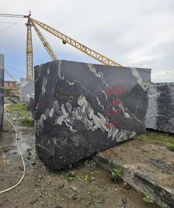 Product Overview: Reliance Titanium Black & Forest Black Granite is a luxurious natural stone celebrated for its striking black background enriched with flowing golden and white veins. Mined from our owned quarry, this granite represents strength, elegance, and timeless beauty — making it a preferred choice for high-end architectural and interior projects across the globe. Each block is a unique creation of nature, offering unmatched character and visual depth. Technical Specifications: Title Reliance Titanium Black & Forest Black Granite Block Stone Type Granite Block Type Gangsaw Block Block Size 300 CM x 180 CM x 180 CM (LXWXH) Color Deep Black with Gold & White Veins Surface Finish Options Wire Saw Cut Density 2960-3000 kg/m3 Compressive Strength 200-250 MPa Water Absorption 0.2%-0.3% Hardness (Mohs) 6 to 7 Porosity Low Origin India Applications Slabs, Countertops, Flooring, Wall Cladding, Interior Key Features: Elegant Aesthetic Appeal: Deep jet-black background enhanced by golden and silver waves — a naturally luxurious look. Superior Strength & Durability: Excellent structural integrity and long-term performance in varied climates. High Polish Retention: Achieves exceptional gloss and mirror-like reflection after finishing. Consistent Texture: Uniform color and grain suitable for large-scale architectural applications. Versatile Application Range: Perfect for multiple interior purposes. Low Maintenance: Resistant to stains, scratches, and moisture, ensuring lasting beauty with minimal upkeep. Export-Grade Blocks: Carefully selected and cut for optimal slab yield and international market standards. Recommended Uses: Kitchen Countertops & Islands Luxury Flooring & Staircases Hotel Lobbies & Reception Areas Wall Cladding & Facades Memorials & Monuments Designer Furniture Tops Why Choose Reliance Titanium Black Granite and Forest Black Granite? Our granite is preferred by export buyers because of: Natural white veins and attractive deep black surface Zero crack, high strength and durability, suitable for projects & reprocessing Consistent Gang Saw block sizes Strict quality checks for each block before shipment Reliable and stable long-term supply Export Capabilities & Payment Terms: We provide smooth, professional export handling with: Payment Options: L/C at sight (Letter of Credit at sight) D/P (Documents Against Payment) T/T advance (if preferred by the buyer) Shipping Documents Provided: Bill of Lading (BL) Commercial Invoice Packing List Certificate of Origin Other documents as per buyer requirements Shipping Price Options: FOB (Indian Port) CNF (any destination port globally) Our logistics team ensures timely loading, documentation, and shipment coordination for a hassle-free experience. About Reliance Mines & Minerals We have a strong presence in the global stone industry, regularly exporting to China, Germany, USA, Oman, and Qatar . Our team is experienced in international trade procedures, ensuring professional communication and smooth cooperation with all partners. We Welcome Your Inquiry If your company is seeking a reliable supplier for premium Titanium black & Forest black granite blocks, we would be pleased to offer quotations, block photos, videos and quarry videos and further details. We look forward to establishing a long-term and successful business relationship with your esteemed company. More About Reliance Titanium Black & Forest Black Granite: Reliance Titanium Black & Forest Black Granite combines natural elegance with engineering excellence. Its bold veins and premium polish bring sophistication to any architectural space, while its robust physical properties ensure durability even in demanding environments. Each block is meticulously extracted and inspected to meet international export quality benchmarks. Reliance Mines & Minerals specializes in the sales and global export of premium granite blocks and slabs. With years of experience in the stone industry, we have established a strong presence in international markets. We are committed to delivering top-quality granite with timely and reliable shipments to major ports worldwide. Our dedicated sales and logistics team is highly skilled in managing export documentation, container loading, and shipping procedures, ensuring a smooth and hassle-free experience for our clients. At the heart of our business is a focus on excellence, professionalism, and customer satisfaction, making us a trusted partner for granite buyers around the globe. 印度 花岗岩 块料 泰坦黑 花岗岩 印度 森林黑 花岗岩 印度 印度 花岗岩 块料, 印度 出口 花岗岩 块, 印度花岗岩原石 中国进口 India granite block Titanium Black granite India Forest Black granite India Granite Blocks Titanium Black Granite Reliance Titanium Black Granite Titanium Black Granite Slabs Polished Titanium Black Granite Bookmatch Titanium Black Granite Titanium Black Granite Exporters India Titanium Black Granite Suppliers Titanium Black Granite Manufacturers Exotic Black Granite with White Veins Deep Black Granite Slabs Mirror Polished Granite Luxury Granite for Interior Walls Natural Stone for Modern Architecture High Gloss Granite Panels Bookmatched Granite Wall Design Black Granite for Hotel Lobby & Flooring Designer Granite Slabs for Projects Indian Granite Exporters Premium Granite from India Granite Slabs for Export Worldwide Granite Supplier Natural Stone Exporter from India Wholesale Granite Supplier Black Granite for Construction & Interiors Architectural Granite Stone Supplier Custom Cut Granite Slabs Export Granite for Wall Cladding Granite for Flooring Granite for Kitchen Countertops Granite for Hotel & Commercial Projects Interior Stone Cladding Luxury Stone for Architects & Designers Black Forest Granite supplier Black Forest Granite manufacturer Black Forest Granite exporter Black Forest Granite quarry Black Forest Granite wholesaler Black Forest Granite seller Buy Black Forest Granite blocks Buy Black Forest Granite slabs Black Forest Granite for flooring Black Forest Granite for countertops Black Forest Granite for wall cladding Black Forest Granite price per sqm Black Forest Granite bulk supplier Black Forest Granite block exporter Black Forest Granite slab manufacturer Black Forest Granite quarry owner Black Forest Granite wholesale price Black Forest Granite large quantity supplier Black Forest Granite custom sizes Black Forest Granite supplier India Black Forest Granite manufacturer India Black Forest Granite exporter India Black Forest Granite quarry India Black Forest Granite supplier [Your City/State] Black Forest Granite international exporter Premium Black Forest Granite supplier Natural Black Forest Granite stone High quality Black Forest Granite slabs Black Forest Granite direct from quarry Black Forest Granite blocks for export Black Forest Granite polished slabs Black granite stone supplier Natural granite stone exporter Indian black granite manufacturer Granite blocks and slabs exporter Dimension stone granite supplier Nebula Wave Granite Stone Manufacturer Export Quality Blocks Supplier Quarry Reliance Mines India Titanium Black Granite Stone Manufacturer Export Quality Blocks Supplier Quarry Reliance Mines India Cosmic Black Granite Stone Manufacturer Export Quality Blocks Supplier Quarry Reliance Mines India Marquina Black Granite Stone Manufacturer Export Quality Blocks Supplier Quarry Reliance Mines India Black Forest Granite Stone Manufacturer Export Quality Blocks Supplier Quarry Reliance Mines India #TitaniumBlackGranite #RelianceGranite #IndianGranite #GraniteExporter #LuxuryGranite #GraniteSupplier #BlackGranite #NaturalStoneIndia #GraniteSlabs #GraniteBookmatch #InteriorDesignStone #ArchitecturalStone #PremiumGranite #GraniteExport #GraniteDesigns #reliancemines #granite #marble #stone #quarry #forestblackgranite