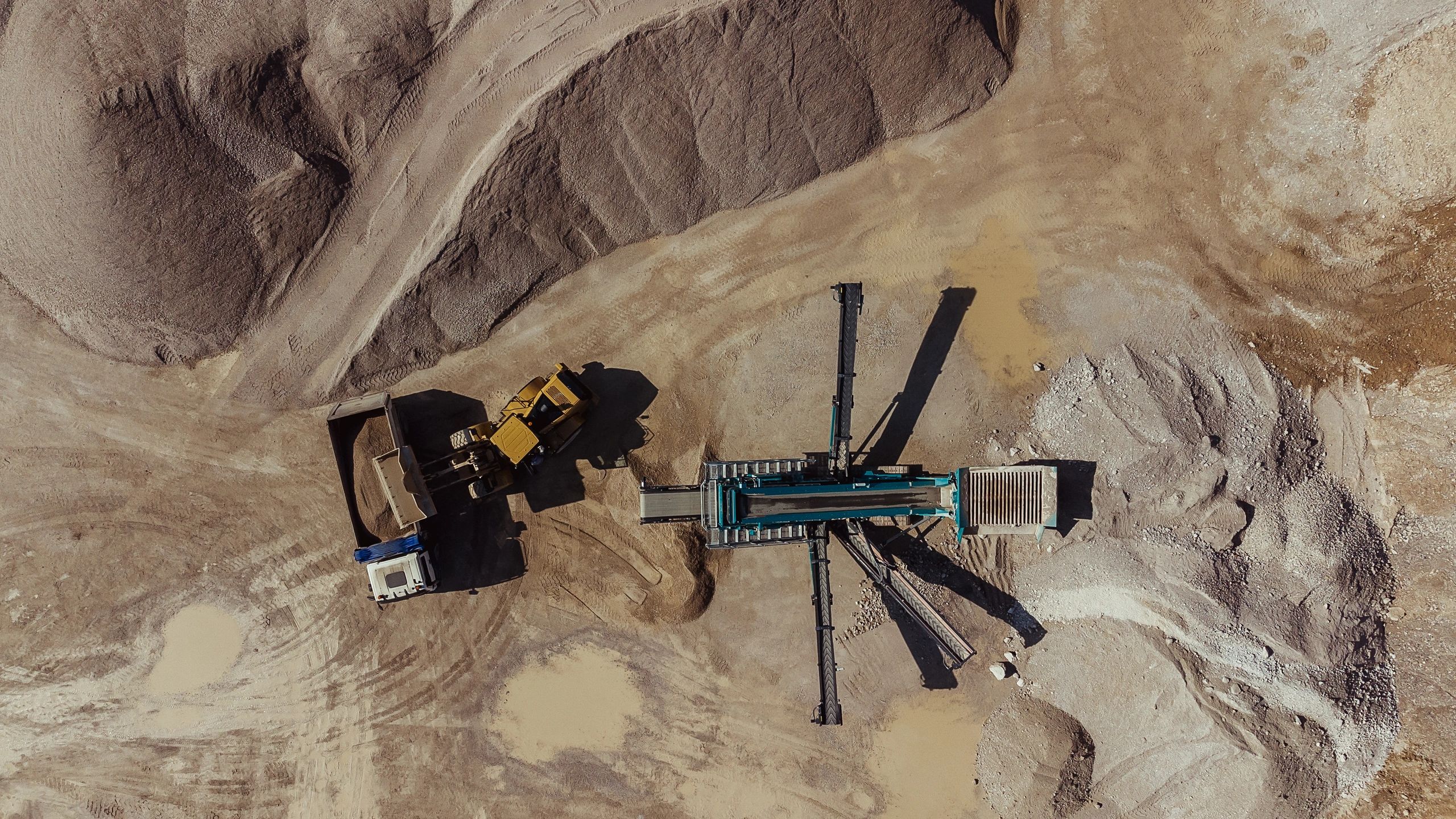 Granite quarry production landscape