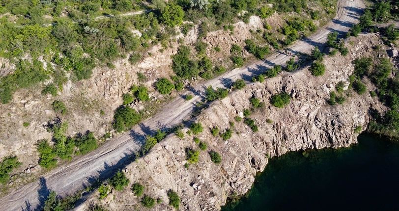 Rocky quarry landscape
