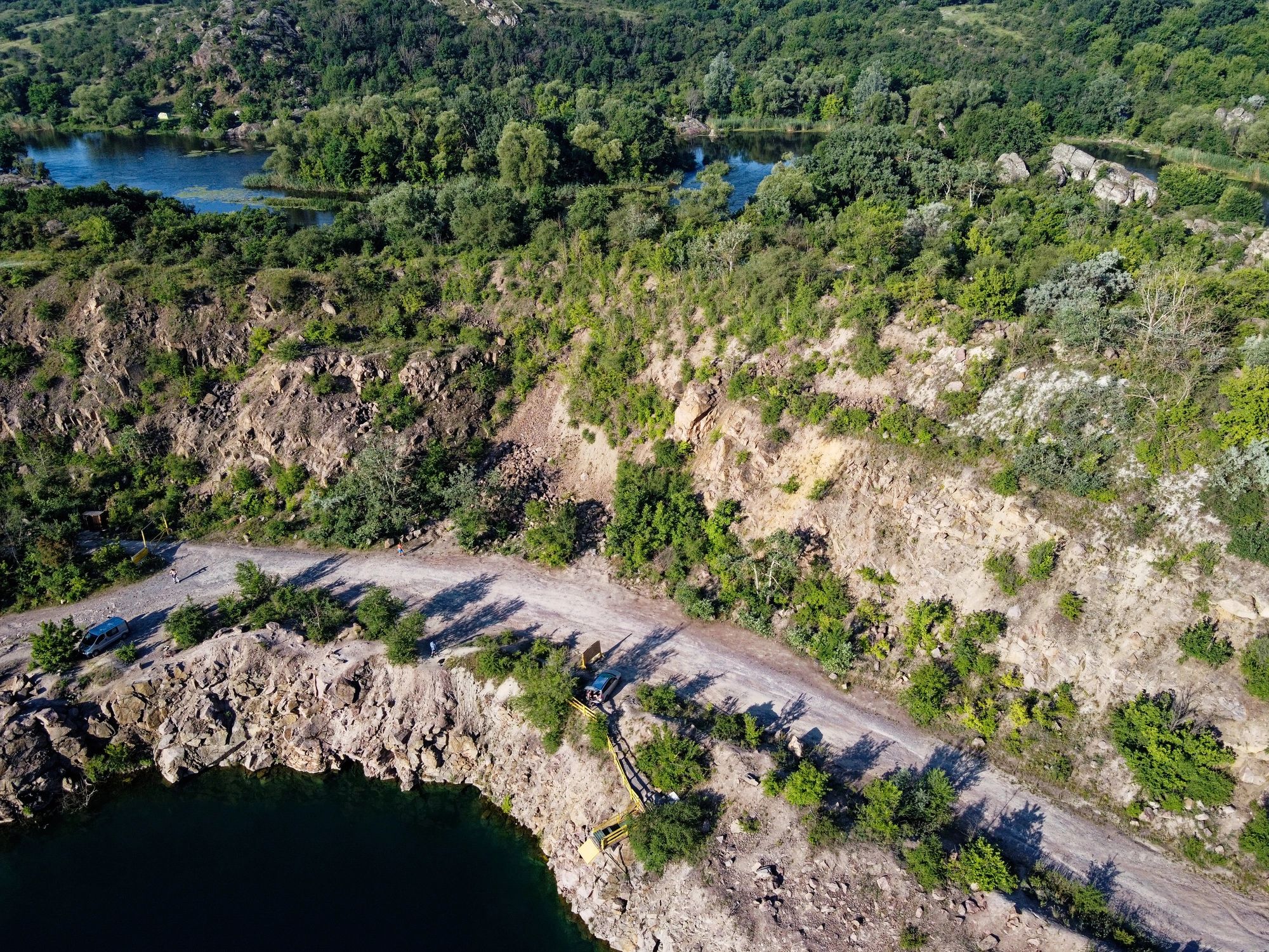 Stone quarry aerial terrain