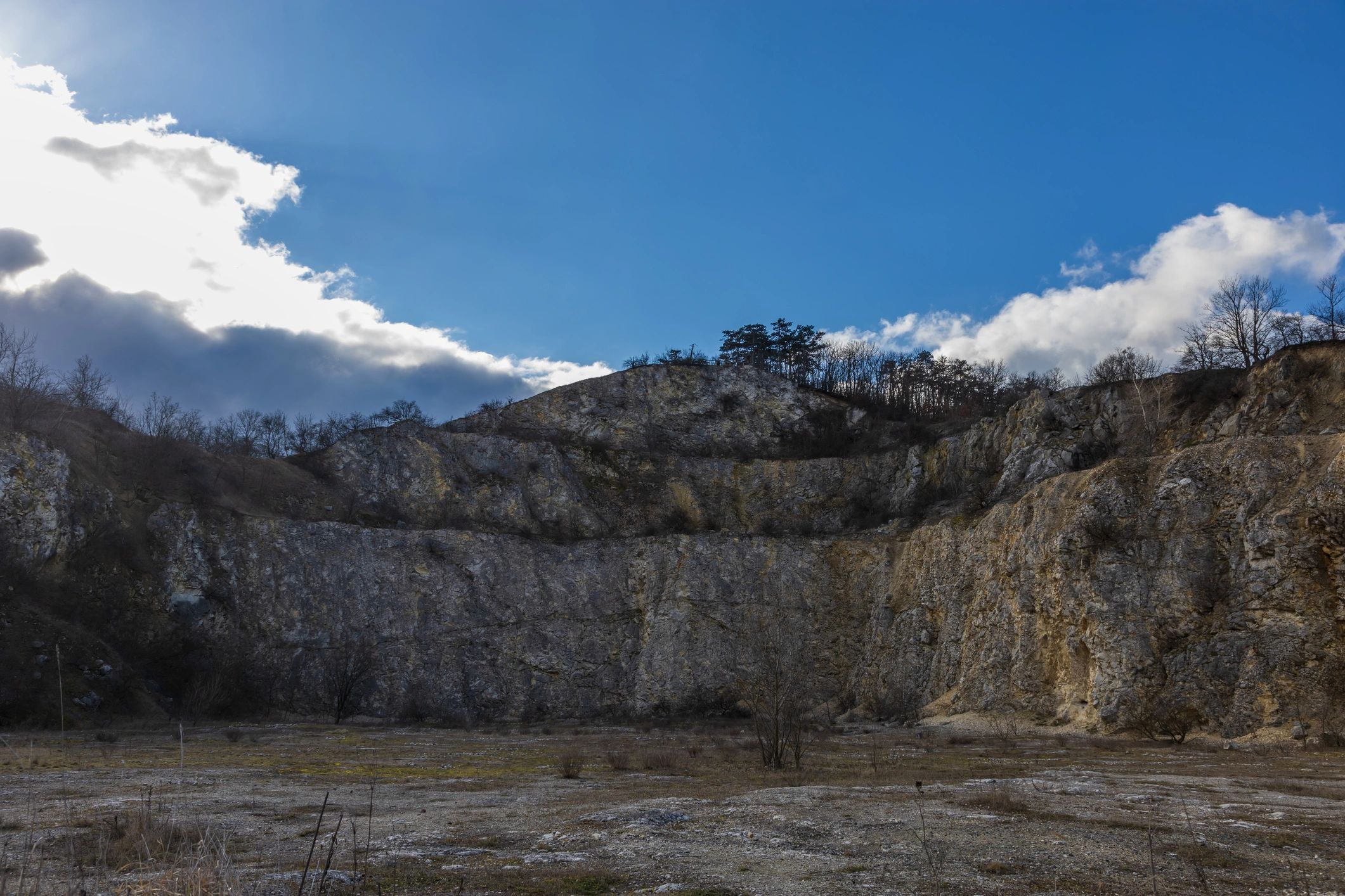Stone quarry view supporting raw material sourcing